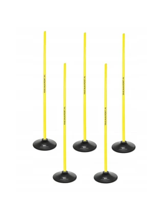 Slalomová překážková dráha 160 cm tyče + základna 1,5 kg žlutá 100865