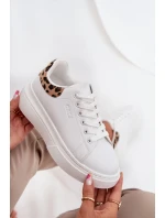 Dámské Tenisky Na Platformě Big Star SS274247 Bílé Leopardí