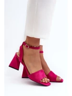 Dámské sandály na vysokém podpatku vyrobené z Eco Suede Fuchsia Upttima Dámské sandály na vysokém podpatku vyrobené z Eco Suede Fuchsia Upttima