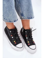 Dámské vysoké kožené trampky – černé