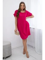 Šaty s kapsami fuchsie