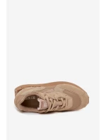 Kožené Sneakersy Pánské Big Star OO174298 Hi-Poly System Béžové