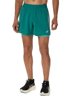 Pánské šortky 2N1 5IN M 2011D245-301 zelené - Asics Road