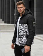 Pánská prošívaná zimní bunda s kapucí černá FashionStreet TX5131