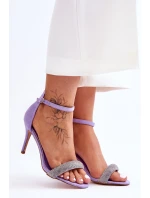 Semišové Sandály Na Vysokém Podpatku S Kamínky fialove Moments Semišové Sandály Na Vysokém Podpatku S Kamínky fialove Moments