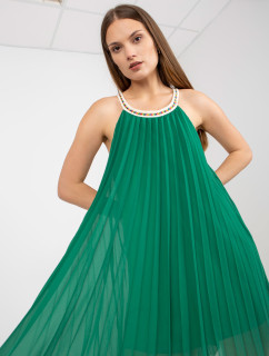 Tmavě zelené vzdušné šaty jedné velikosti s mini délkou