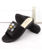 S.Barski W OLI262A žabky se zirkony černé S.Barski W OLI262A žabky se zirkony černé