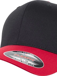 Flexfit 6277T/6277TT 6 Panelová kšiltovka Flexfit Wooly Combed 55.277T black/red