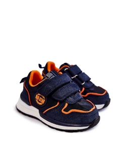 Dětská sportovní obuv na suchý zip Memory Foam System Big Star KK374183 Námořnická modrá