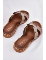 Zazoo 40326 Dámské sandály s ozdobnými výřezy tmavě béžové