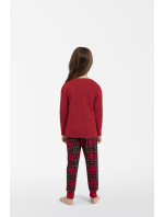 Dětské pyžamo Tess, dlouhý rukáv, dlouhé nohavice - červená/potisk