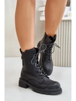 Zateplené Kotníkové Boty Workery Na Zip Černé Leairae Zateplené Kotníkové Boty Workery Na Zip Černé Leairae