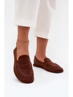 Dámské mokasíny z eko semiše Miryelle – hnědé