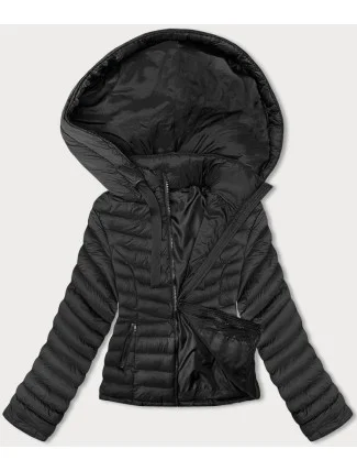 Černá dámská bunda pro přechodné období s kapucí (5M3170-392) Černá dámská bunda pro přechodné období s kapucí (5M3170-392)
