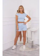 Bavlněná souprava se šortkami modrá Bavlněná souprava se šortkami modrá