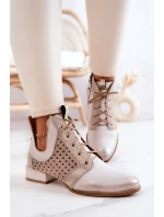 Kožené kozačky Maciejka 05541-25 Světle béžová