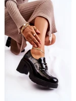 Elegantní boty na sloupu Se Stříbrným Ornamentem Černe Harmell