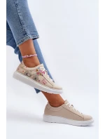 Dámské kožené tenisky Zazoo 024/TAMARA béžové