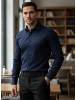 Pánská elegantní tmavě modrá košile FashionStreet DX2477