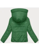 Černo-zelená oboustranná krátká bunda s kapucí (B8181-1082)