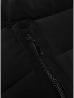 Černá dámská prošívaná bunda pro přechodné období s kožešinou u kapuce S'west (B8301-1)