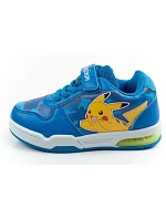 Leomil dětská sportovní obuv Pokemon lehké tenisky na suchý zip LED modrá