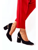 Semišové lodičky Lewski 3117 Černé