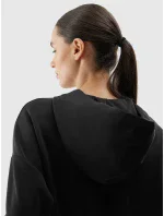 Dámská tepláková rozepínací mikina s přídavkem modálu 4F - černá Dámská tepláková rozepínací mikina s přídavkem modálu 4F - černá