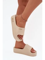 Dámské pantofle na masivní pěnové platformě Big Star – béžové