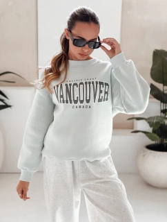Dámská mikina bez kapuce VANCOUVER mint FashionStreet BY1226