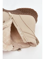 Dámské kotníkové boty s teplým kožíškem z eko kůže béžové Ulverina Dámské kotníkové boty s teplým kožíškem z eko kůže béžové Ulverina