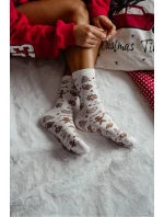 Dámské Punčochy Vánoční Bavlna Ecru