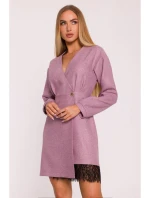 M871 Zavinovací šaty z tvídu - marsala M871 Zavinovací šaty z tvídu - marsala