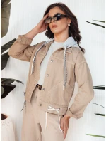 Dámská džínová bunda AWIV béžová FashionStreet TY4317 Dámská džínová bunda AWIV béžová FashionStreet TY4317