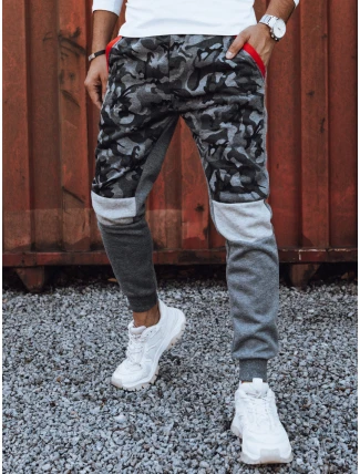 Pánské kamuflážní antracitové tepláky FashionStreet UX4427