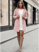 Dámský alpakový kabát RITA II růžový FashionStreet NY0681 Dámský alpakový kabát RITA II růžový FashionStreet NY0681