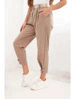Kalhoty Summer Punto s zapínáním na nohavicích camelové