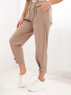 Kalhoty Summer Punto s zapínáním na nohavicích camelové