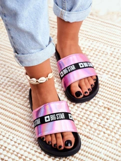 Dámské Nazouváky Big Star Růžové Holo GG274A008