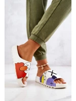 Gumové pantofle s potiskem Bílý Monsters Gumové pantofle s potiskem Bílý Monsters