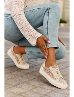 Nízké dámské tenisky s leopardím potiskem Lee Cooper LCW-25-02-3330L béžové