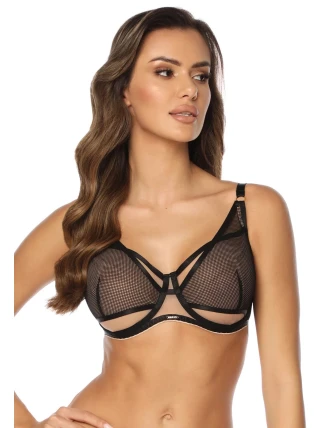 Dámská podprsenka SC-1067 Open Alice Černá s béžovou - Kinga