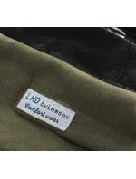 Khaki-černá dlouhá dámská mikina s kapucí (532)