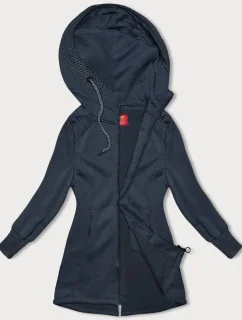 Tmavě modrá dlouhá dámská mikina (AMG-321A)