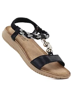 Dámské sandály s gumovou podrážkou černé S.Barski KV61-6051