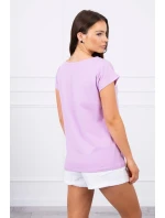 Halenka s potiskem rtů fialová Halenka s potiskem rtů fialová