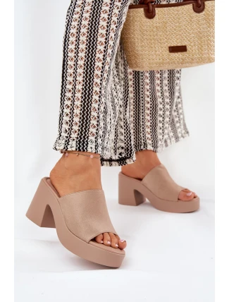 Dámské Sandály Na Podpatku A Platformě Khaki Omeisa