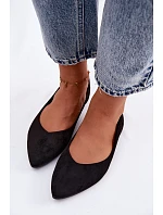 Baleríny Ploché Eko Semiš Černé Lelisa