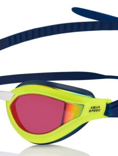 Plavecké brýle AQUA SPEED Rapid Mirror Yellow/Navy Blue Pattern 30