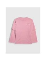 Dívčí tričko oversize s potiskem a dlouhým rukávem 4F 4FJRAW25TLONF543-54S Dívčí tričko oversize s potiskem a dlouhým rukávem 4F 4FJRAW25TLONF543-54S